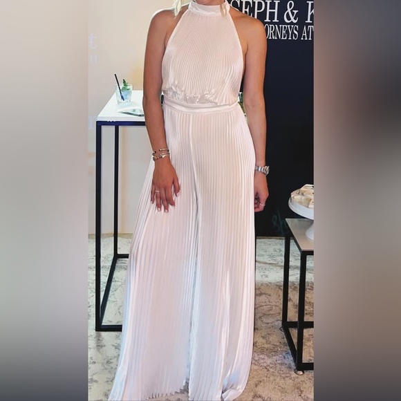 Lidee white Pleated Women's jumpsuit